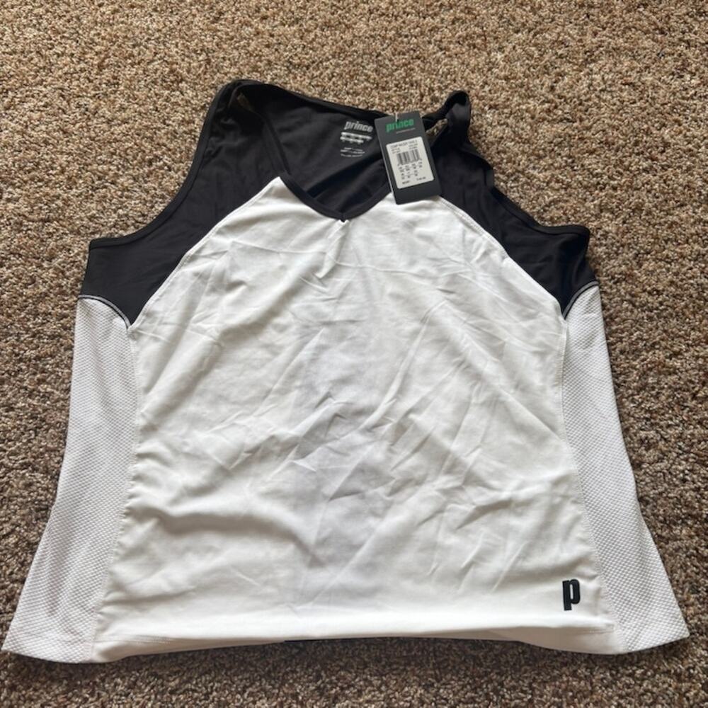 Prince Women’s XXL Aerotech Racerback Tank Top Active Tennis White/Black NWT